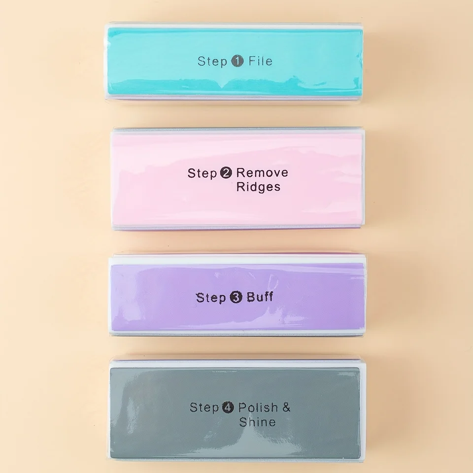Colorful 4 Way Nail Buffer Block for Manicure
