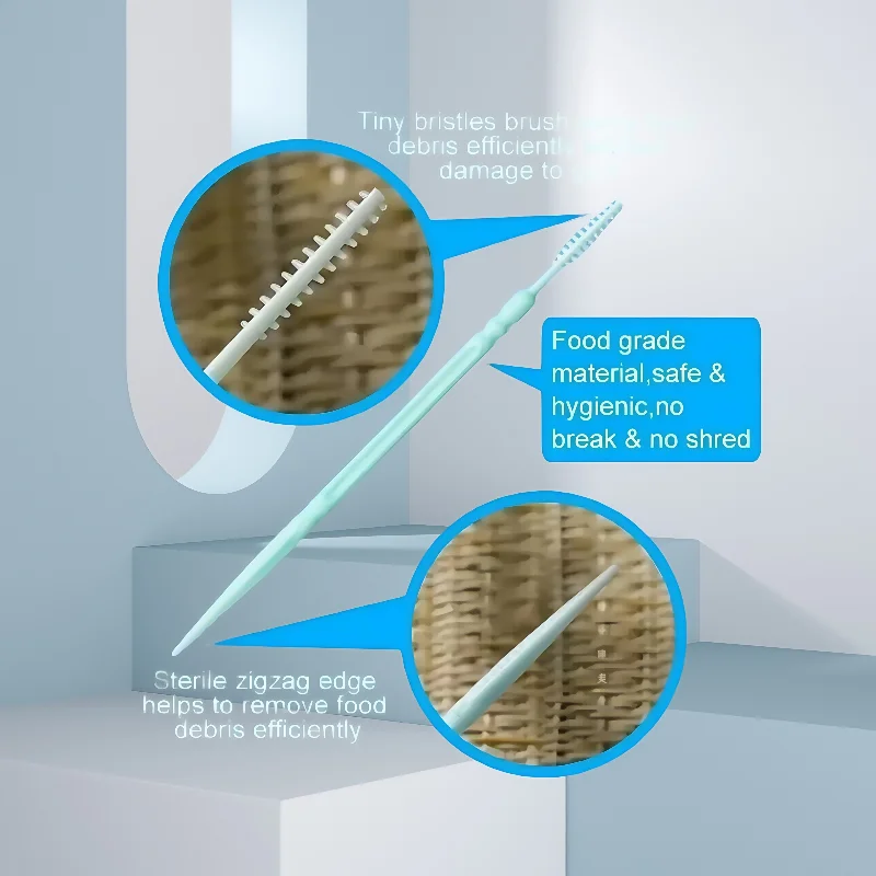 200 قطعة/صندوق مزدوج نهاية المتاح خيط تنظيف الأسنان فرشاة الأسنان مسواك العناية بصحة الفم الأسرة محاصر المحمولة مجموعة