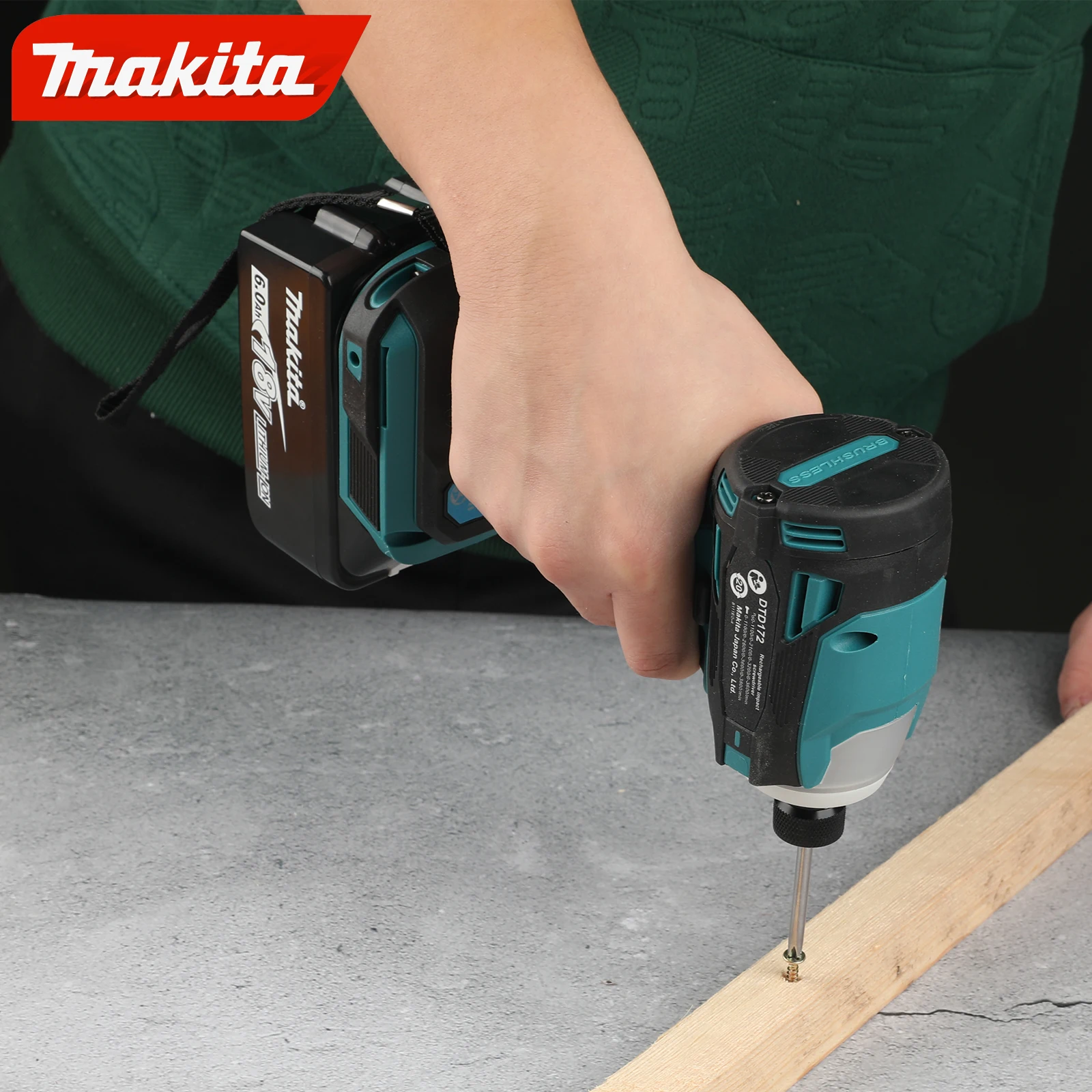 Makita DTD172 18 V Akku-Schlagschrauber LXT BL Bürstenloser Motor Elektrische Bohrmaschine Holz/Bolzen/T-Modus 180 N·M wiederaufladbare Elektrowerkzeuge