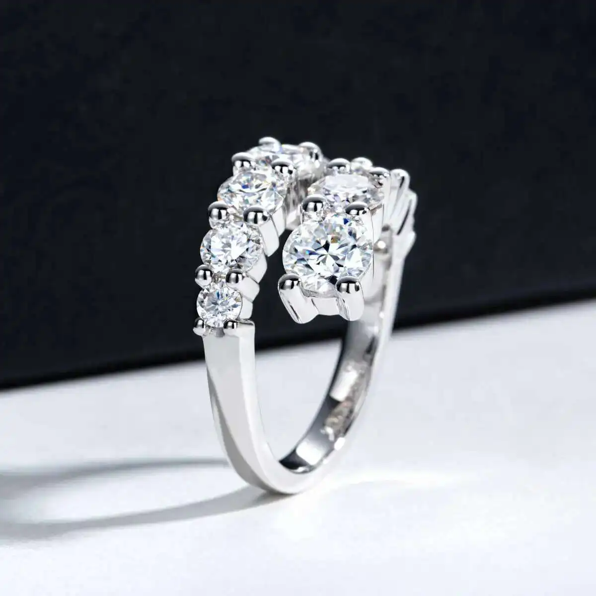 JoiasHome Edelsteine Vollmoissanit-Ringe für Damen Funkelnder Makelloser Diamant-Ehering S925 Sterling Silber Schmuck – Detail 6