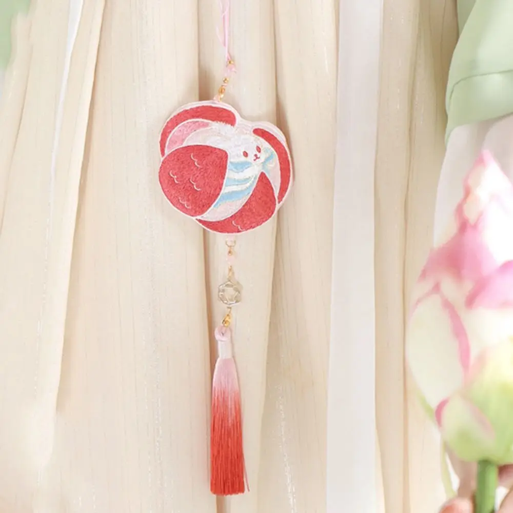 만화 중추절 향 주머니 자수 휴대용 향 주머니 펜던트 목걸이 태슬 수제 펜던트