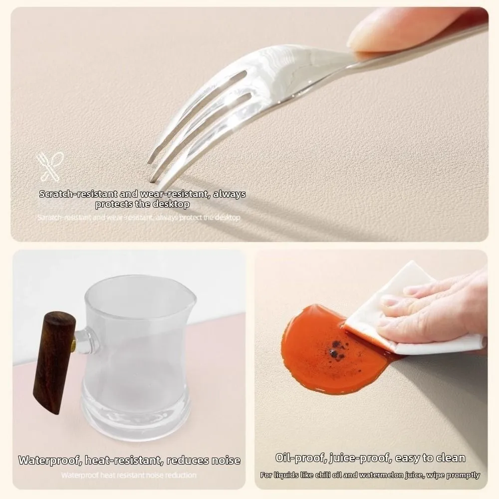 Mouse Blotter Pad Waterproof Desk Mat Solid Color Non-Slip Desk Blotter Pad Leather Oil-proof Desk Pad Office