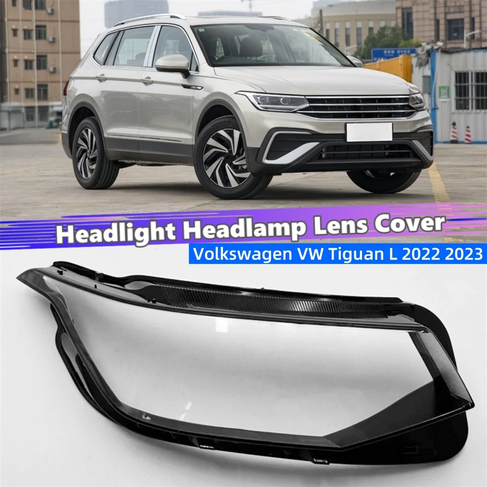 

For Volkswagen VW Tiguan L 2022 2023 Car Accsesories Lampshade Caps Headlight Cover Car Front Headlight Lens Cover Lights Shell