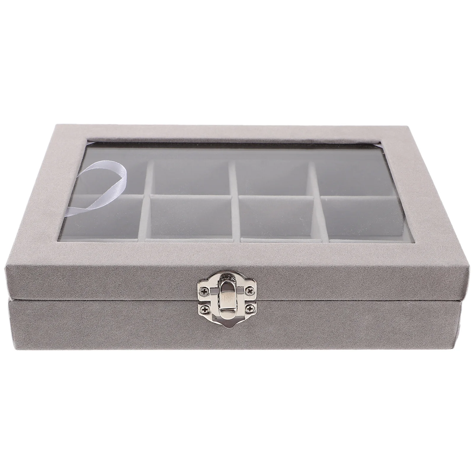 

Large Jewelry Box Organizer 12 Compartment Transparent Top Display Case for Women Simple Ring Necklace Earring Holder Decorative