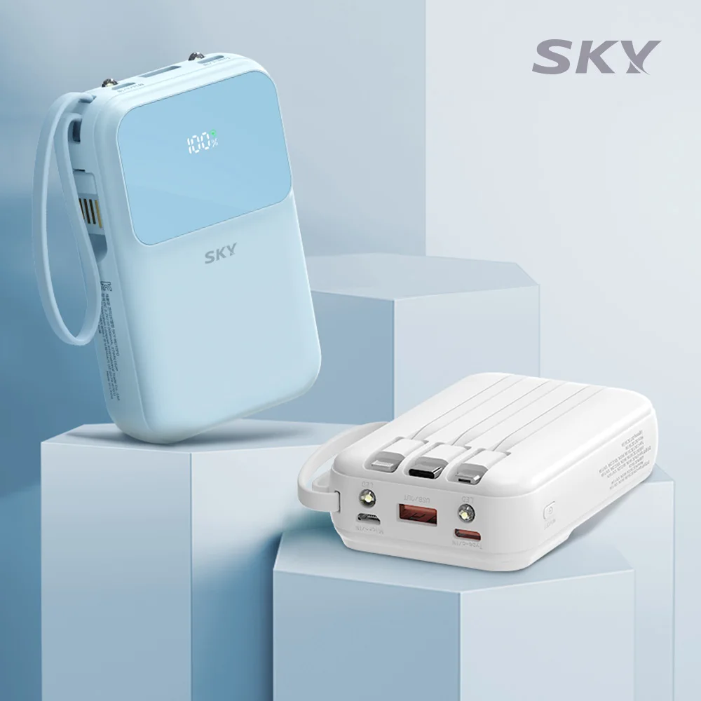 Sky Fill 5in1 22.5W 10000Mah Lcd مستوى الإشارة عالية السرعة السلكية/المتكاملة المحمولة المساعدة البطارية C نوع 8-Pin 5-Pin #4