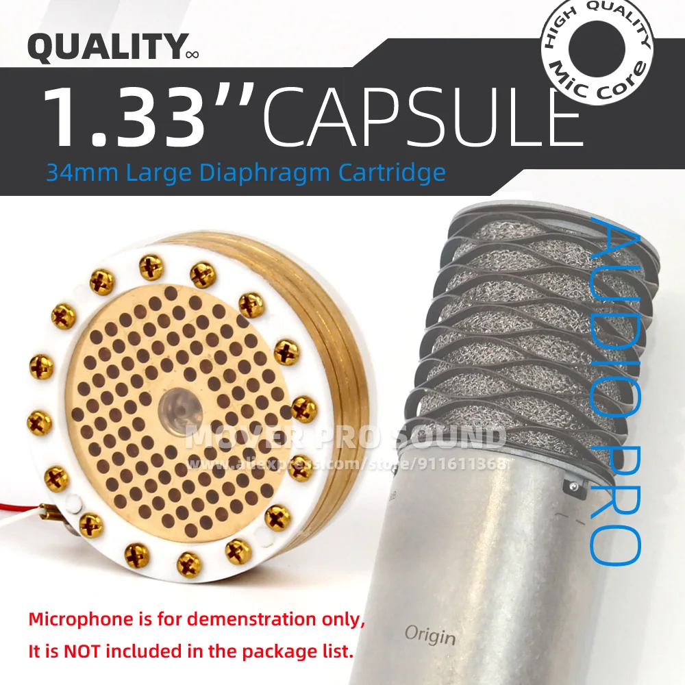 

For Aston Origin Capsule Microphone Core 34mm Large Diaphragm Mike Cartridge 1.3 '' Inch 34 mm Recording Condenser Mic Head