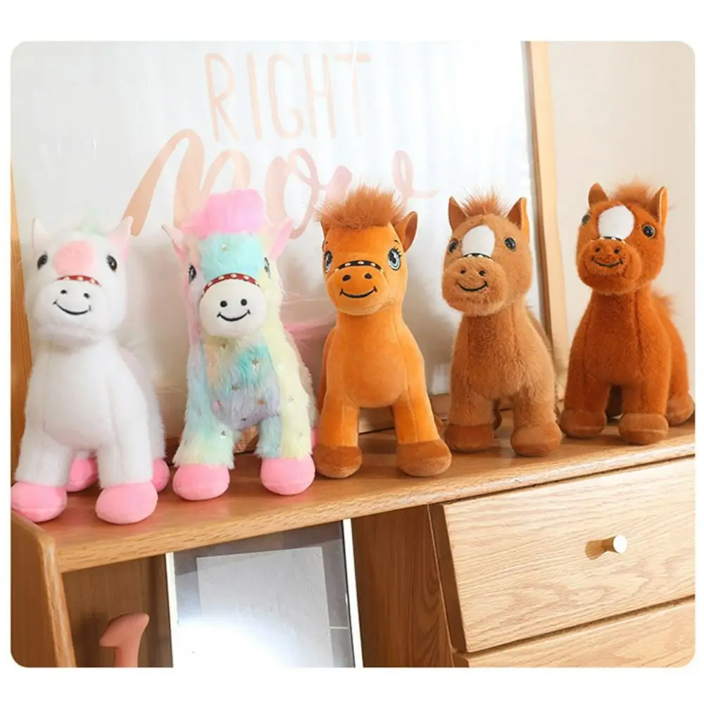Peluche mignonne + PP coton, petit foal, objets de collection, cheval de Simulation réaliste, moelleux, jouet de petit cheval debout, 20cm