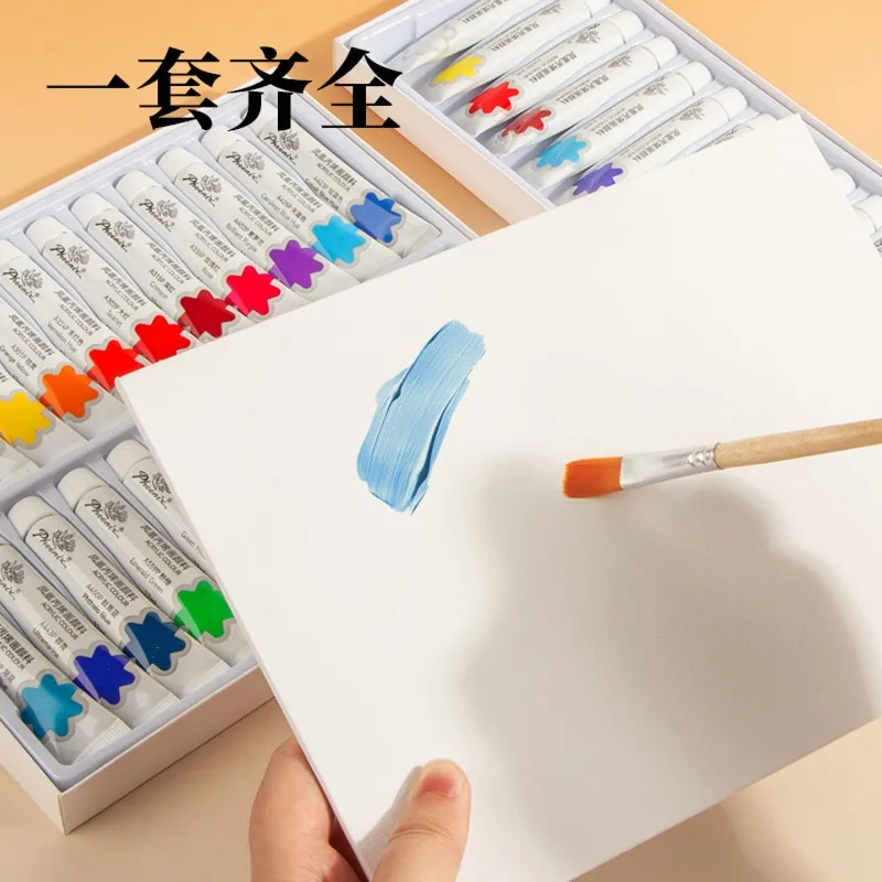 12/24色アクリル絵具セット 12mlチューブ スタジオアクリル絵具 キャンバス、工芸品、石、木材、陶器用 学生、アーティスト向け