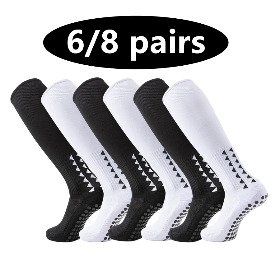 6/8 pares de calcetines antideslizantes con absorción de impactos y base de toalla transpirable para hombres y mujeres, para béisbol, fútbol, baloncesto, correr, patinar