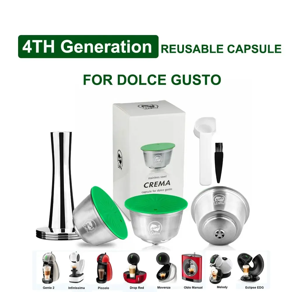 RECAFIMIL Reusable Coffee Capsule for Dolce Gusto Rich Crema Pods Stainless Steel Coffee Filter Espresso Nescafe  Machine Cup