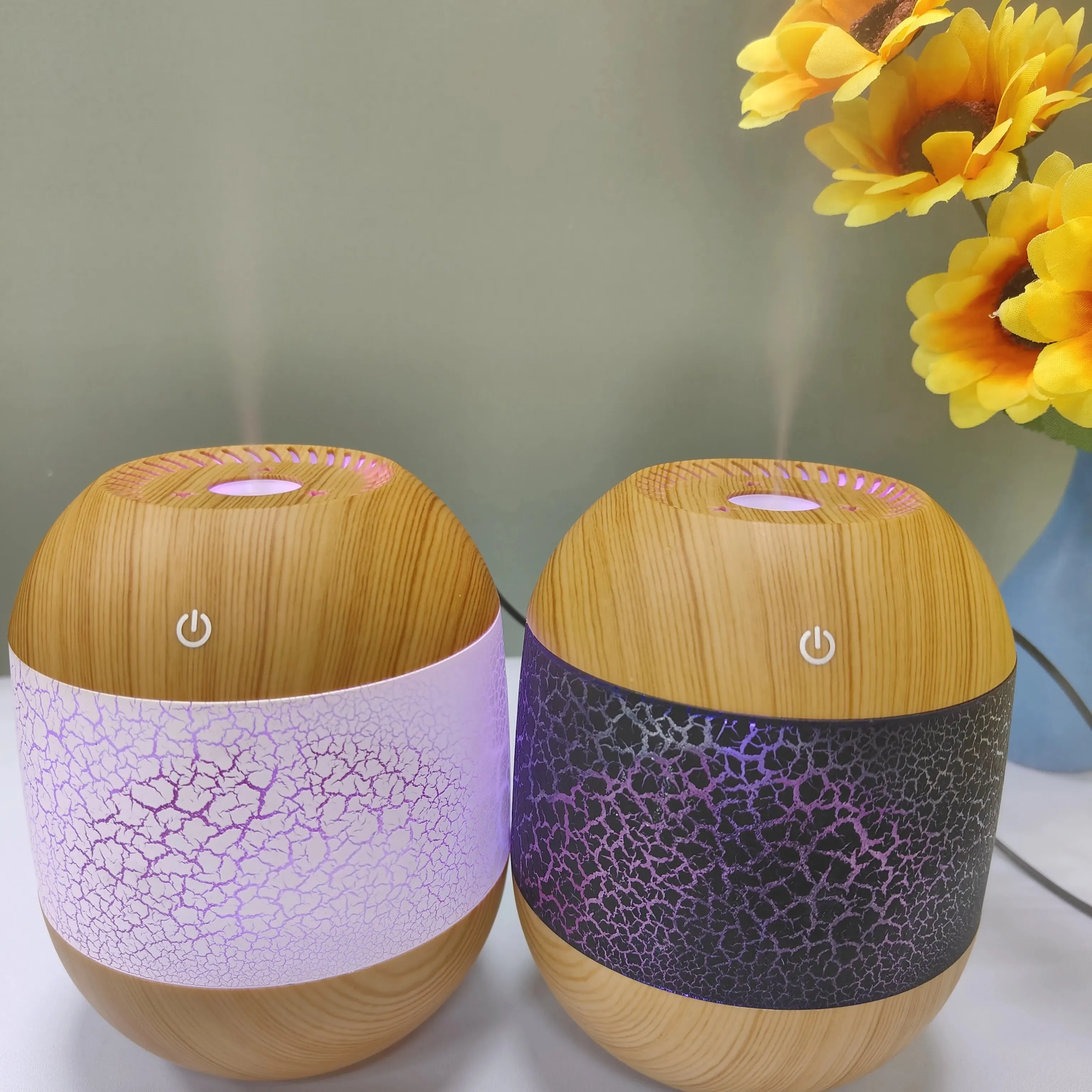 Crack Design Humidifier 700ml Large Capacity Air Humidifier with Gradient Light USB Ultrasonic Aroma Air Humidifier