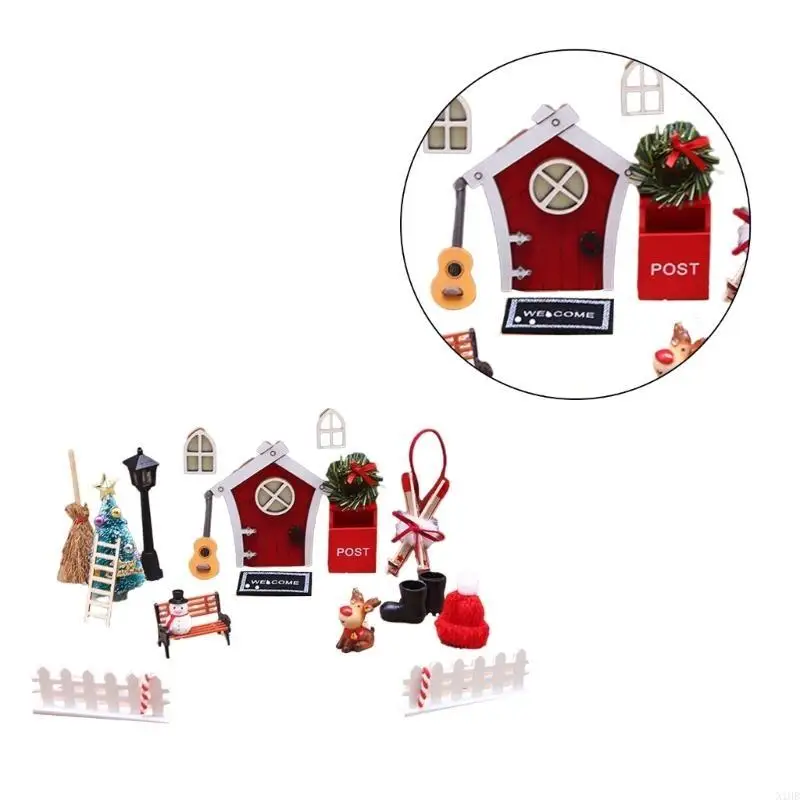 

Рождественская скамейка мини -модель модели модели модели модель аксессуаров подростки для девочек кукольный домик ковровая