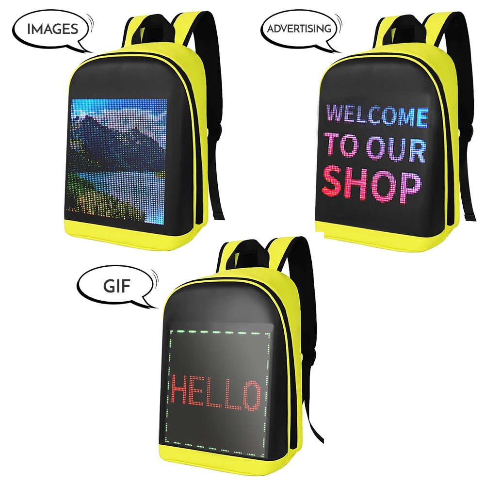 

LED Color Screen Customizable Backpack Travel Bag Pack School Bag for Men Women College Students customizable backpack