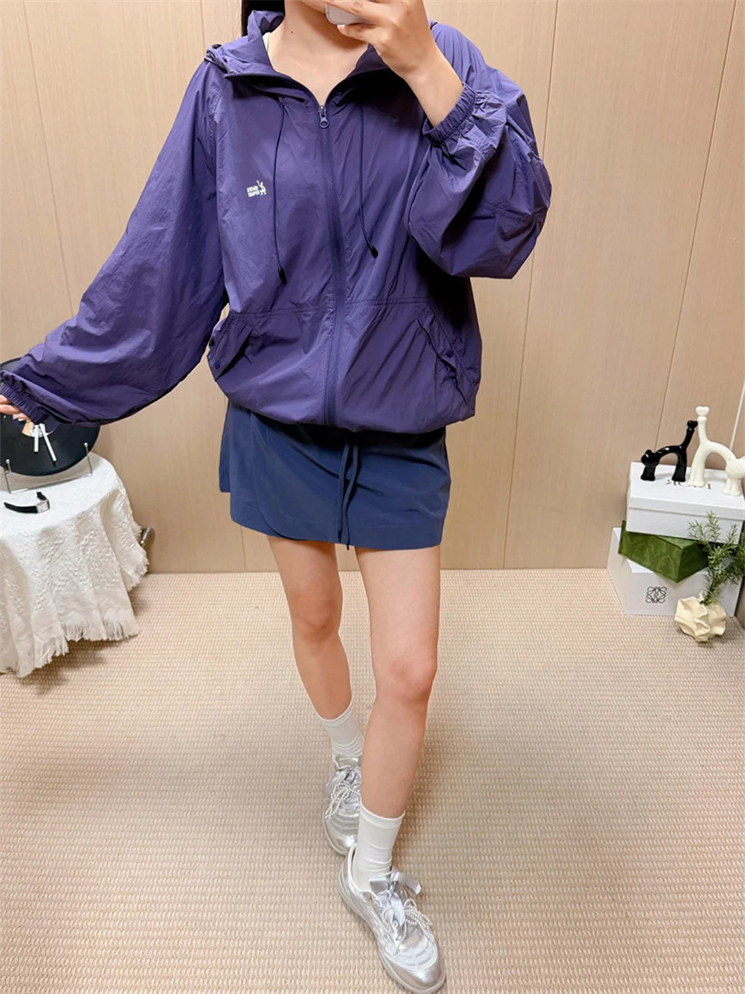 

Women's Outdoor Cycling Hooded Sun Protection Clothing Summer Loose Breathable Quick Dry Casual Sun Protection Jacket