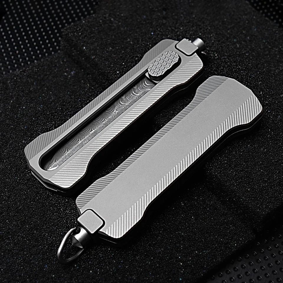 High Hardness D2 Tactical Knife Titanium Handle DIY Utility Knife Broken Window Escape Knife Outdoor Camping Hunting EDC Tool