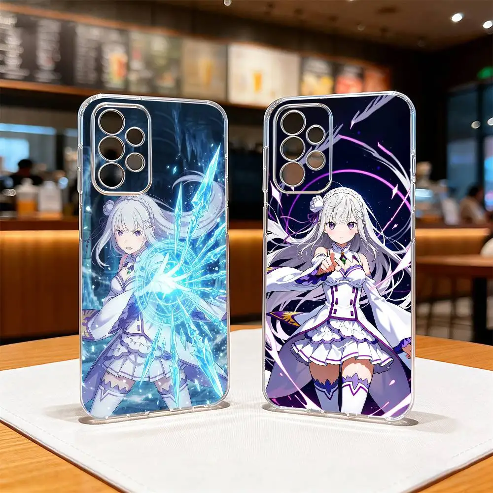 

Re Z-Zero Emilia-a Phone Case For Samsung S25,S24,S21,S22,S23,S30,Ultra,S20,Plus,Fe Transparent Cover