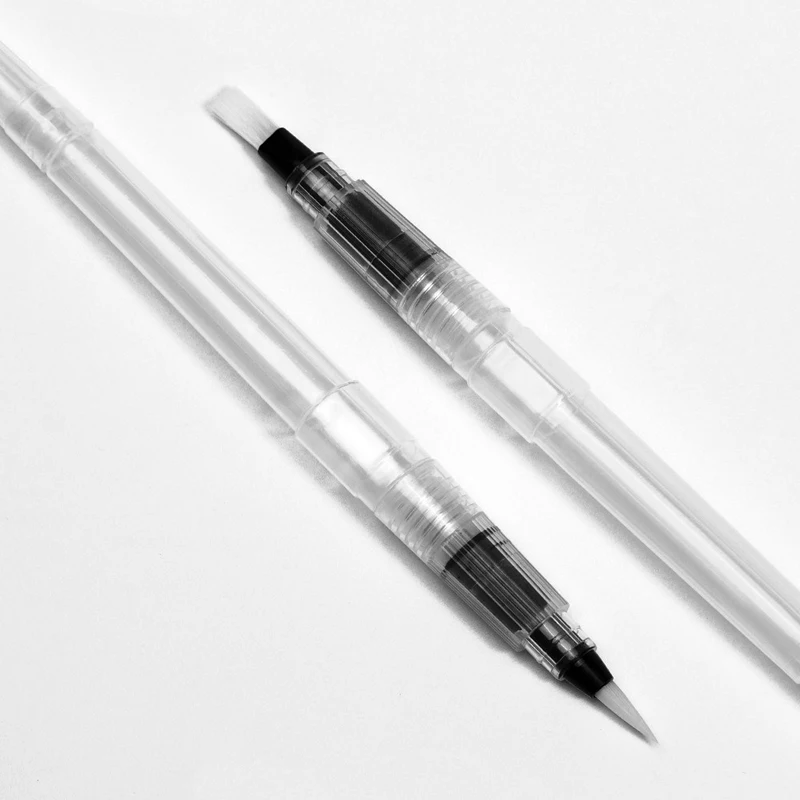 1Set Flat/Pointed Soft Head Water Decal Pen Tools Portable Brush Pens Softener Brushes for Model Decoration DIY Handmade Craft