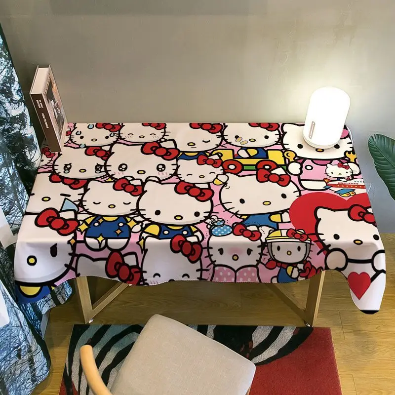 Sanrio series HelloKitty girl cute, sweet, simple and fashionable cartoon pattern printed room dormitory dust-proof tablecloth