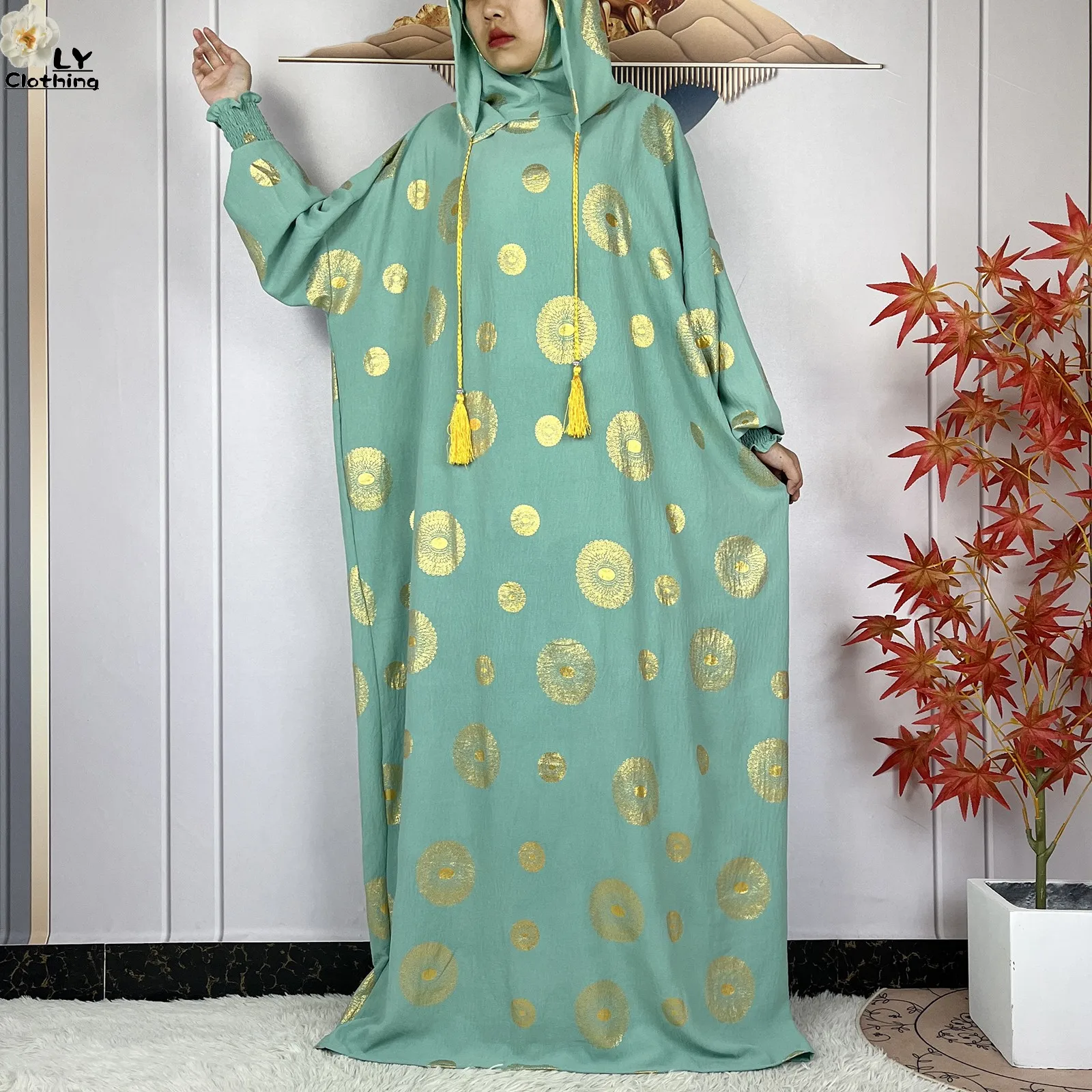 New Women Prayer Clothes Ramadan Muslim Two Hats Abaya Dubai Turkey Islam High Quality Fabric Dresses Islam Women Robe Kaftan