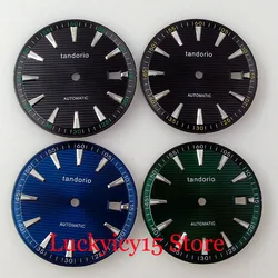 33.2MM Tandorio Watch Dial Fit NH35 NH36 NH35A NH36A Movement Wristwatch Parts With Date Window Luminous Marks