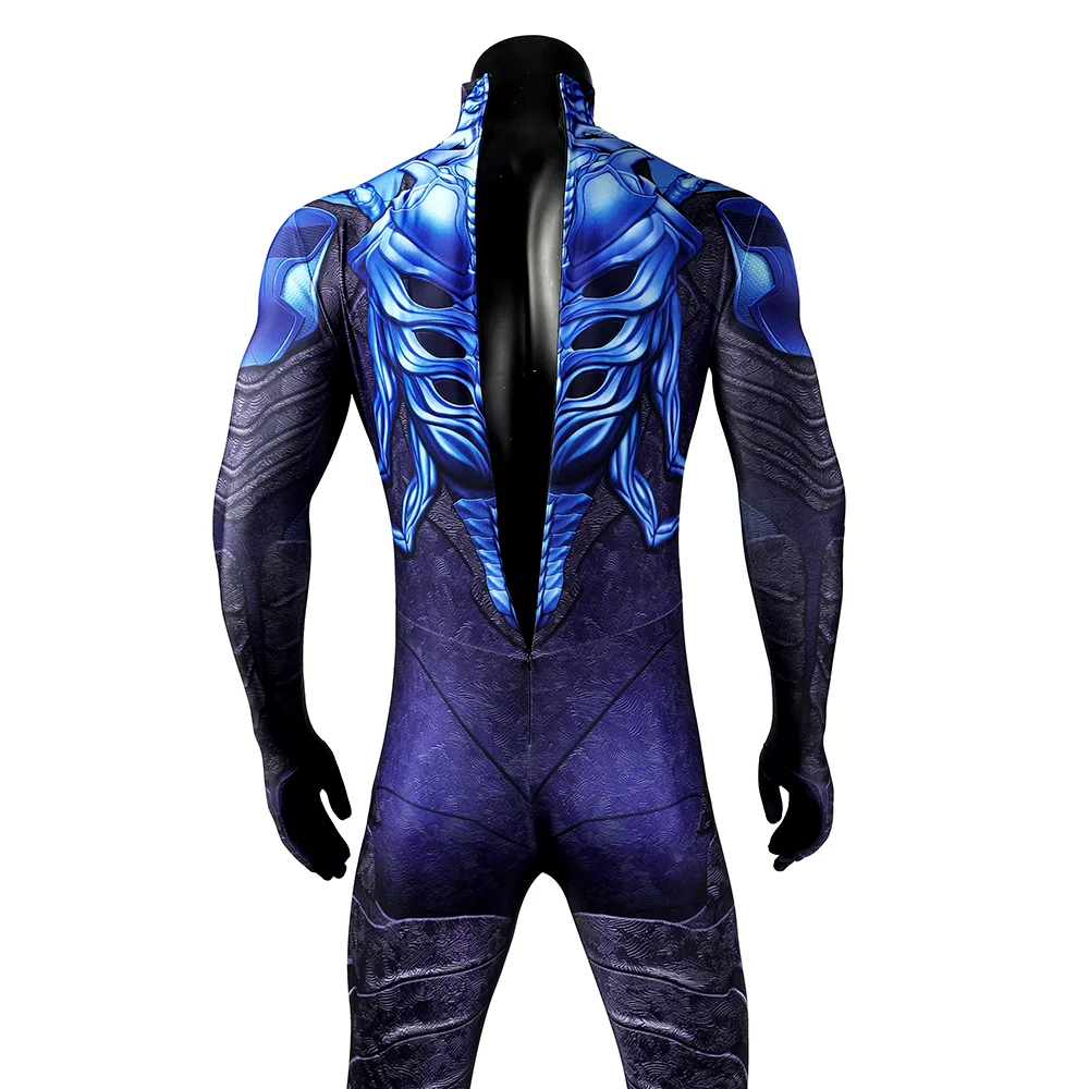 Blue Beetle Cosplay Costume Men Jumpsuit Mask Jaime Costume Superhero Bodysuit Outfit Male Halloween Clothes view 6