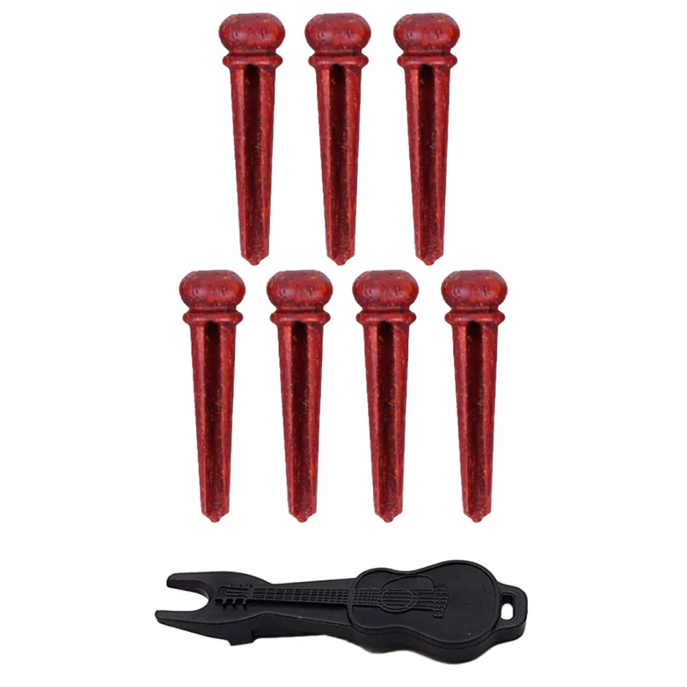 

7Pcs Acoustic Guitar Bridge Pins Wood Durable String Studs with Puller for Guitar Bridge Replacement and Stable Sound