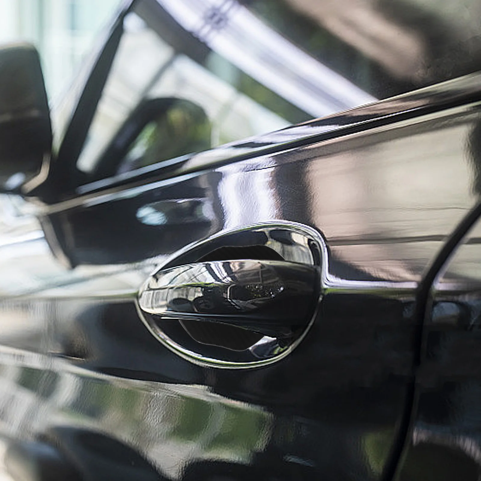 

4Pcs Carbon Fiber Car Door Handle Bowl Scratch Protector Cover Cup Anti-Scratch Car Door Guard Exterior Accessories