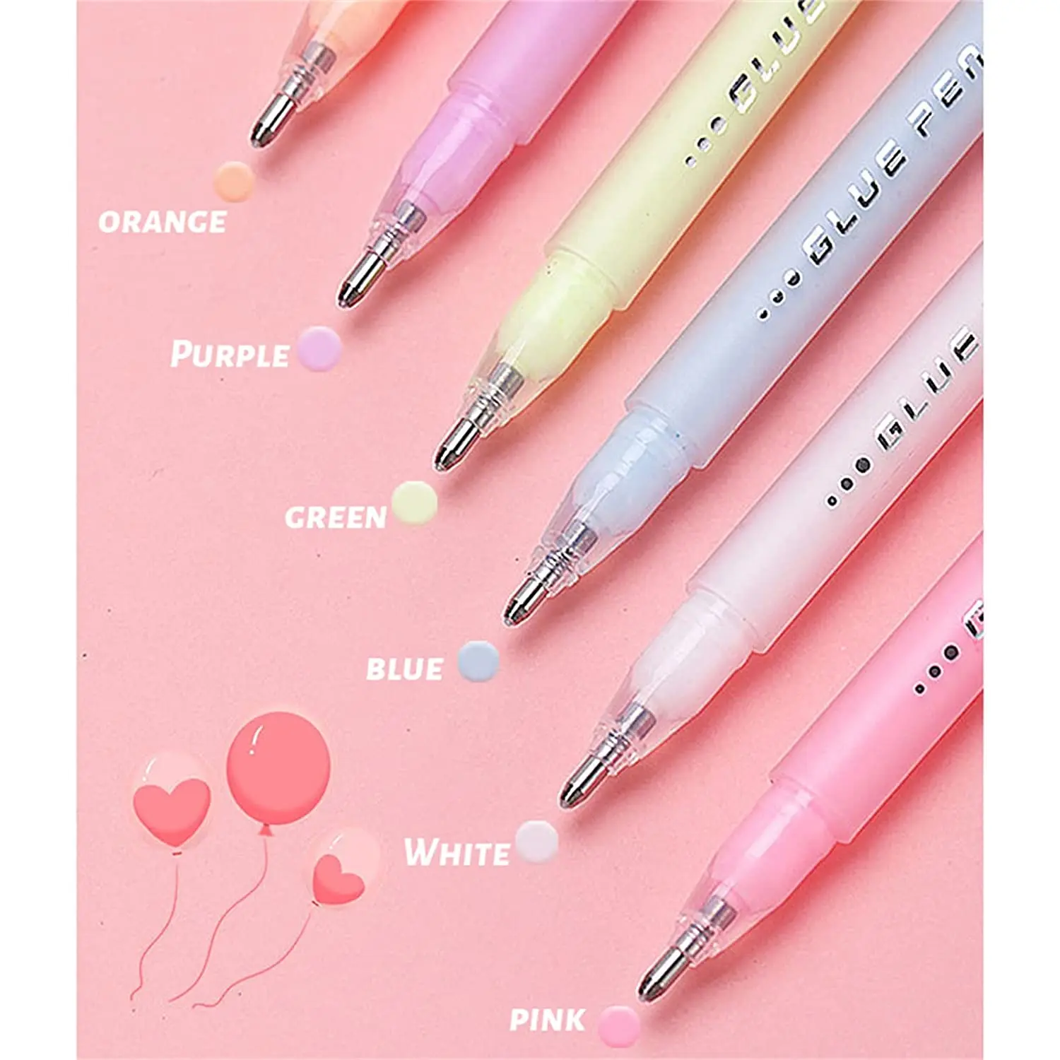 EZONE 6 Pcs Scrapbook Quick Dry Glue Pens Crafting Fabric Pen Liquid Glue Pen Quickie Glue Pen Set for Scrapbooking Papercrafts