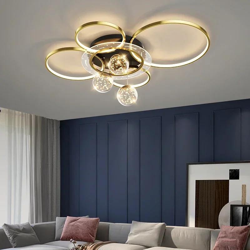 Modern LED Fixture Gold Ceiling Lights Luxury Living Dining Room Ceiling Lamp Home Decor Hanging Light Luster Fixtures