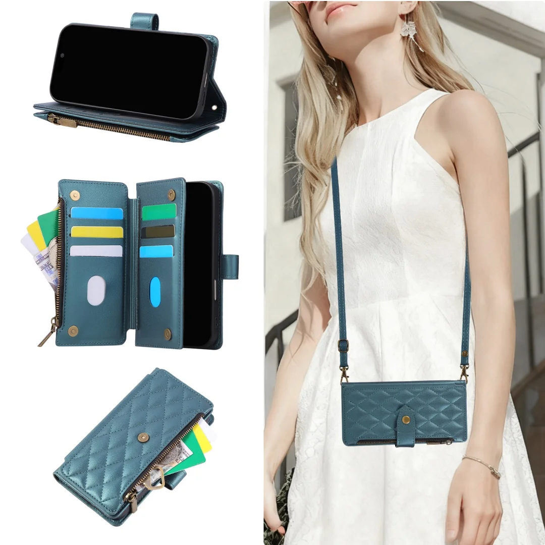 

Для Samsung Galaxy S22 S23 S24 S25 Plus Ultra FE Edge Многофункциональный нежный кожаный удобный чехол-кошелек на молнии