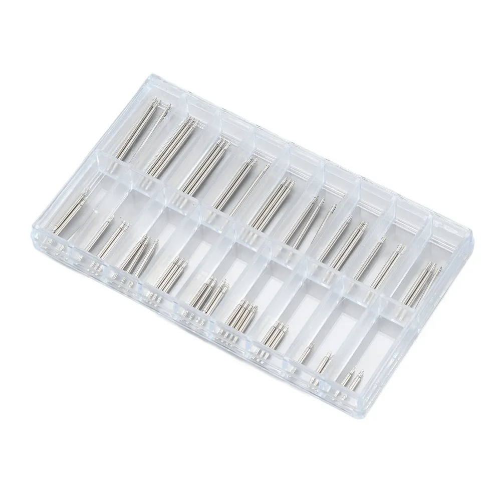 98pcs Metal Watch Band Strap Link Pins Remover Plastic Silver Watch Spring Bar Removal Tool Watch Sizing Tool