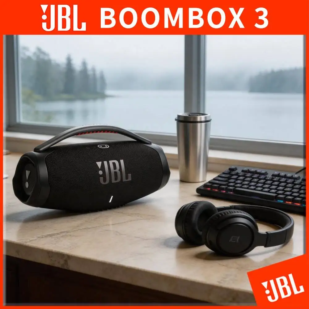 JBL Boombox 3 Bluetooth Rechargeable Portable Boombox IP67 Dustproof Waterproof PartyBoost Function For Beach Garden Activities