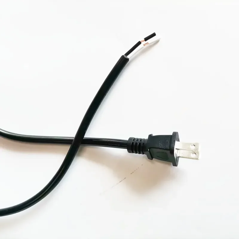 6ft Nema 1-15P Copper IEC Computer Power Cord with Nema 1-15P 2 Pin Plug to Stripped End Safety Certified