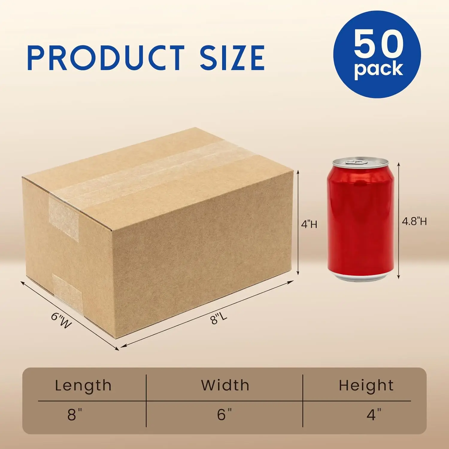 8x6x4' Small Shipping Boxes 50 Pack - Corrugated Cardboard Mailing Box Packaging for Small Business - Brown Mailer Packing Suppl