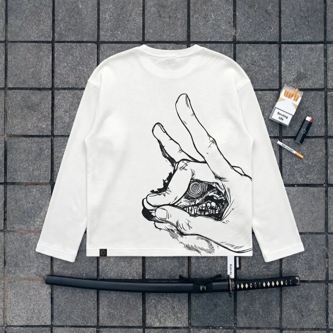 Easy Revenge Anime Hoodies mit Viertelreißverschluss Langarm Streetwear Anime Sweatshirt Sommer-Oberteile Trainingsanzug Herrenbekleidung