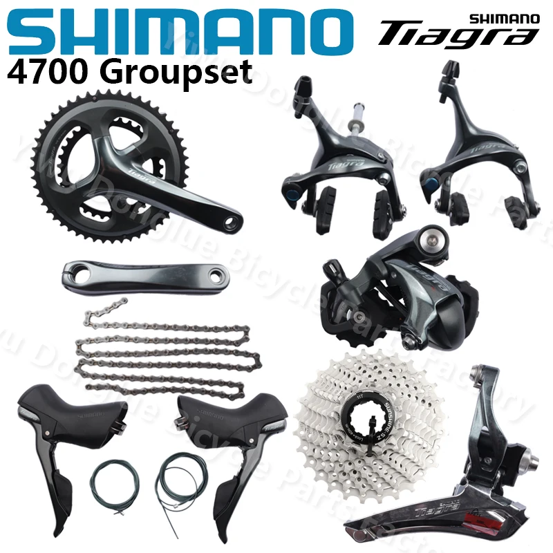 Shimano Tiagra 4700 Road Full Groupset Group 2x10 Speed Sunshine 10s Cassette 165mm/170mm/175mm Crankset Shifters 2x10s Groupset