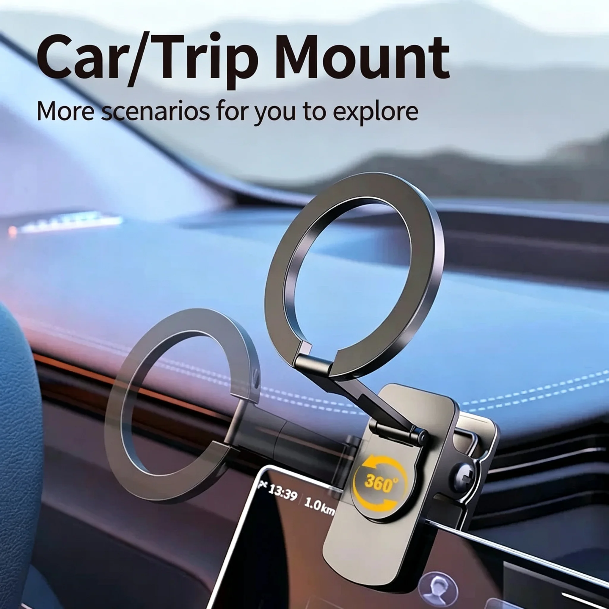 Magnetic Car Phone Holder Stand 360 Foldable Magnet Travel Car Mount Support GPS Mobile Bracket in Car for iPhone Samsung Xiaomi