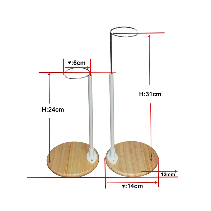 Wooden Base Doll Stands for Adjustable Figure Models