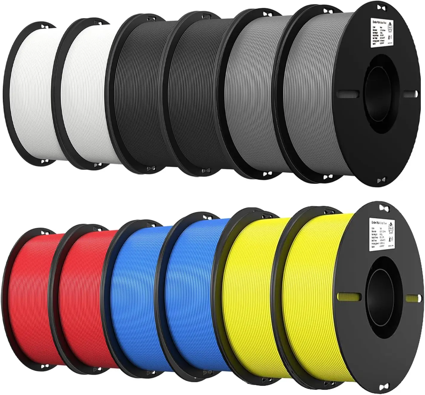 

12KG 3D Printer Filament Bundle, 6 Colors, Tougher & Stronger, Accuracy +/-0.02mm, 1.75mm PLA