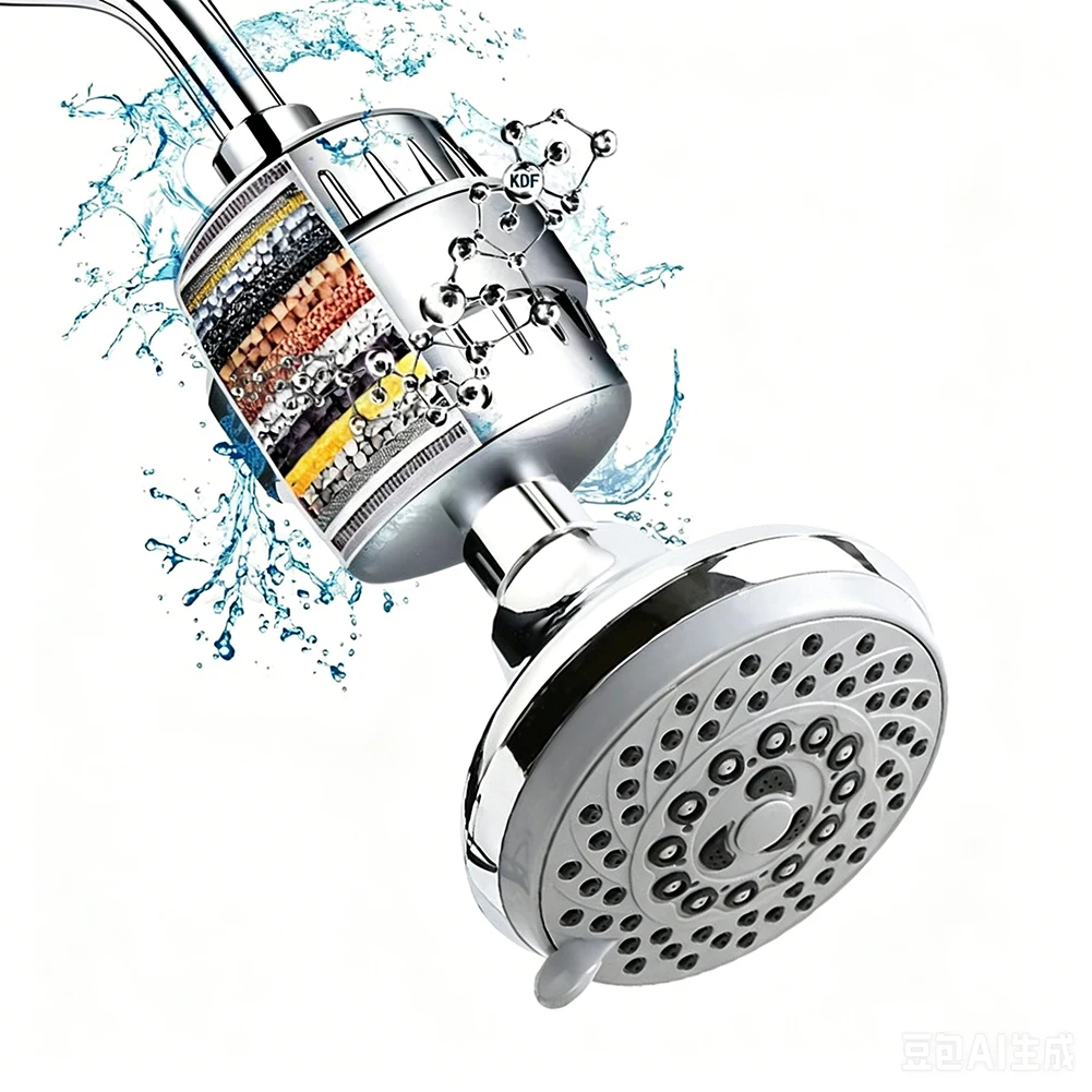 20 Layer Filter Cartridge Replacement Pack for Home Shower Filtration Devices with 4 Inch Showerhead Interface Design