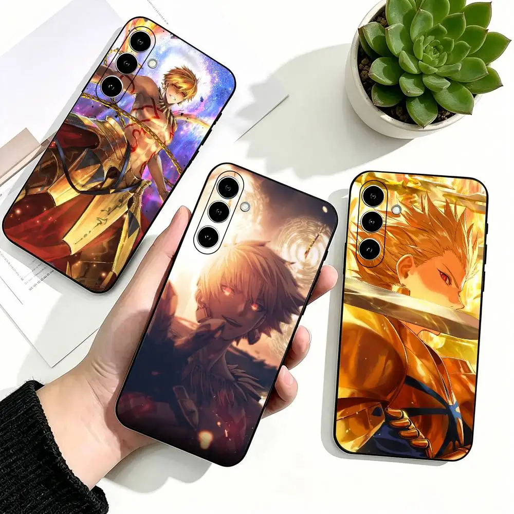 Fate GO Game Anime Gilgamesh Phone Case For Samsung Galaxy A73,A72,A71,A70,A53,A52,A51,Soft Silicone Black Cover