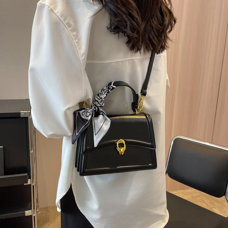 حقيبة رفرف خفيفة الوزن لديكور القوس، حقيبة كتف نسائية صغيرة كاجوال للأعمال، وشاح نحيف، حقيبة مربعة للفتيات المراهقات والنساء vip