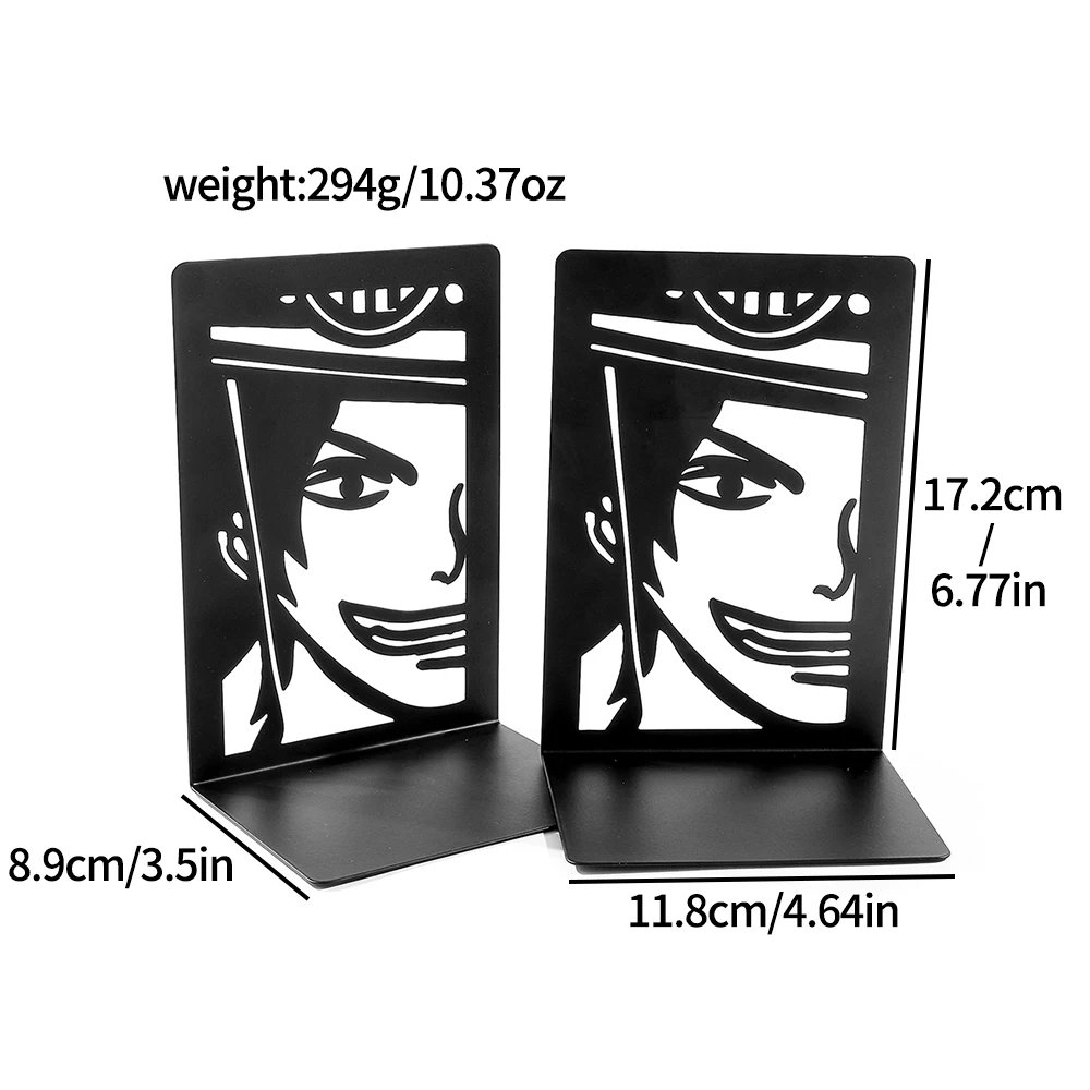 Imagem -02 - Luffy Três Irmãos Anime Book Ends One Preço Metal Bookends Desktop Home Ace Sabo Material de Escritório Pcs