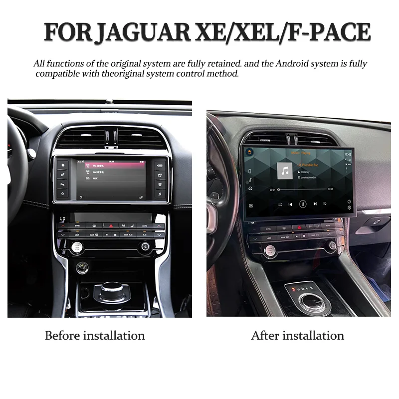 For Jaguar XE XEL F-PACE X760 X761 2016 2017 2018 2019 Android 13 GPS Radio Multimedia Player Wireless Carplay And Auto OEM Menu