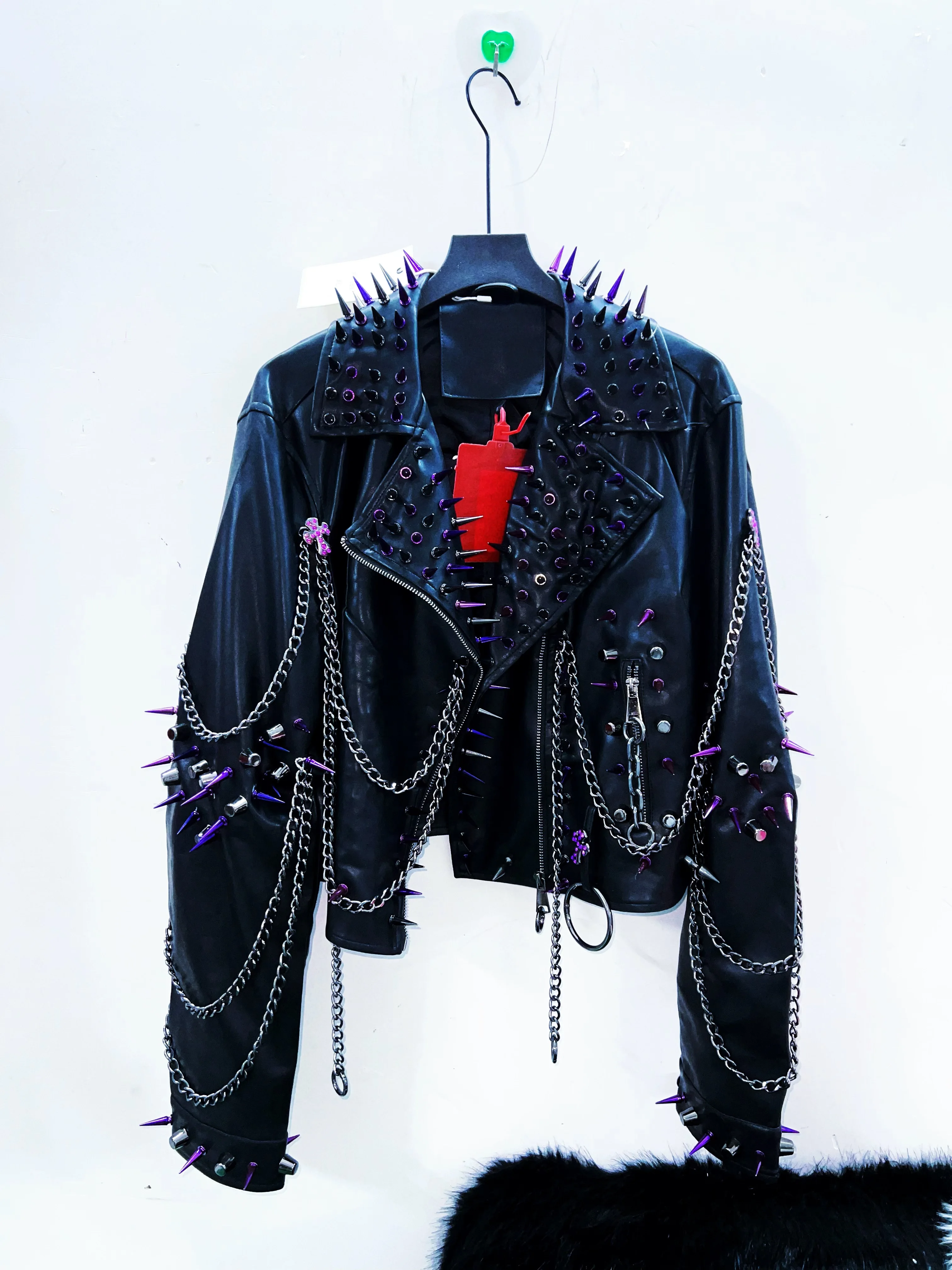 Gothic Leather jacket Punk Leather jacket y2k Leather jacket