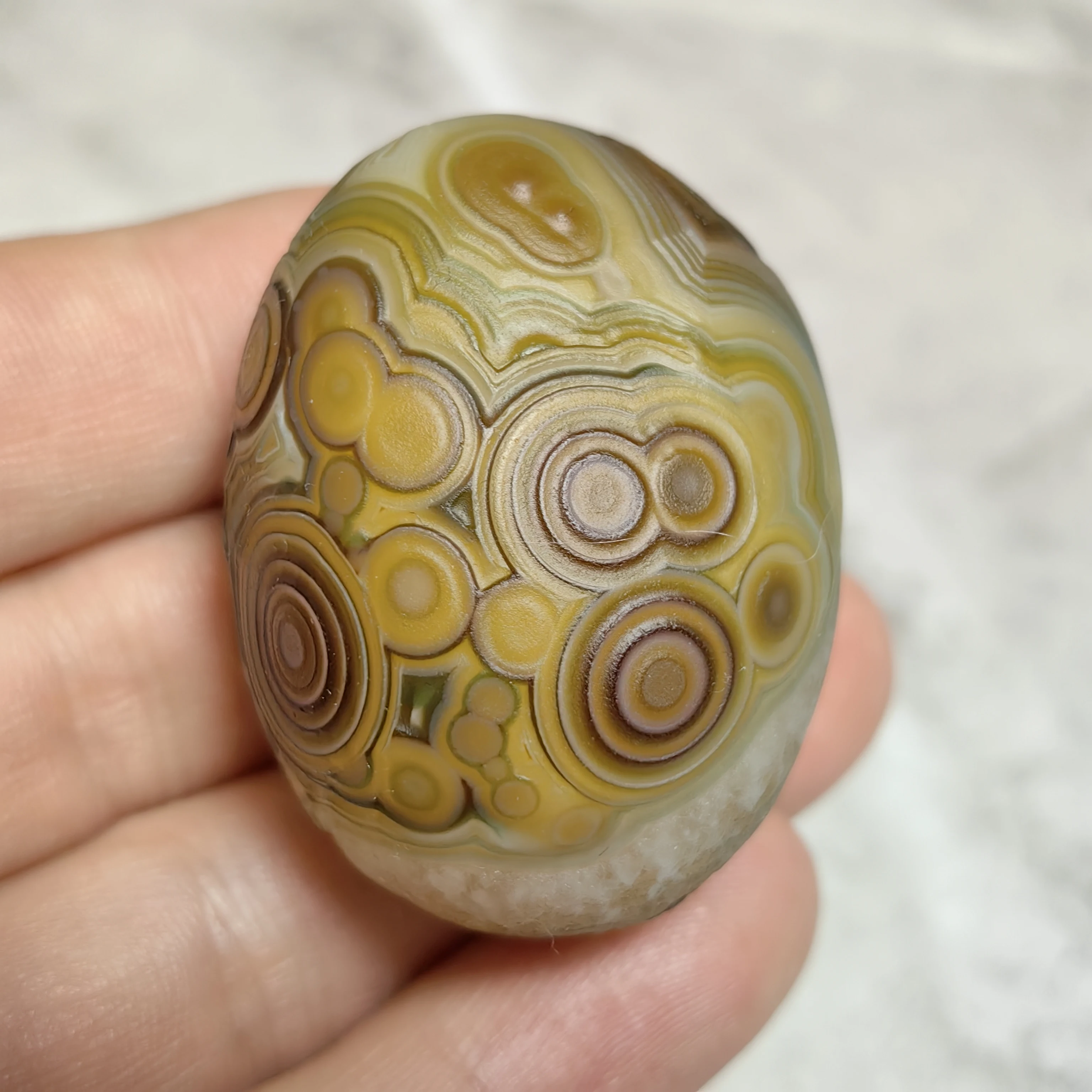 Rare Eye Agate Raw Stone, Concentric Rings Eyes, for Stress Relief, Energy Work, Against Negativity, Collectors & Reiki Healing