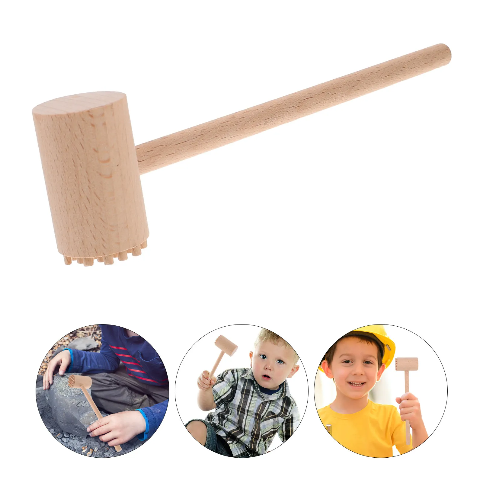 

Набор из 4 миниатюрных деревянных молотков: безопасные, прочные, удобные для захвата, для вечеринок, обучения в классе, игр и занятий