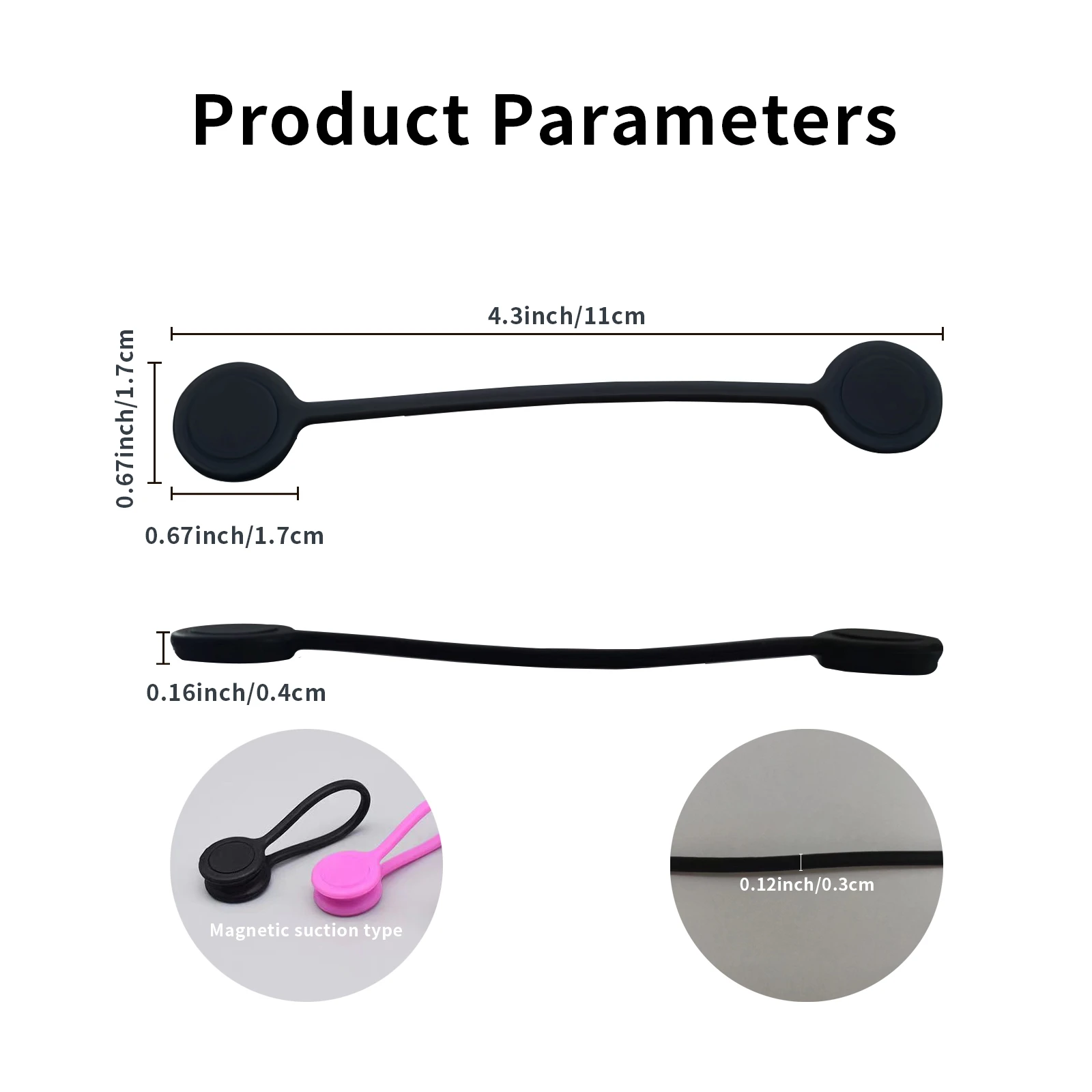 UMUST Silicone Magnetic Cable Tie Reusable Wire Organizer For Bundling And Securing Headphone Or Data Cables