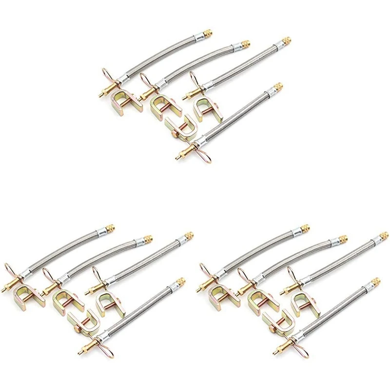 

12Pcs 12 Inch Flexible Valve Stem Extenders Stainless Steel Tyre Tire Valve Stem Extension Adaptors Car Truck Trailer