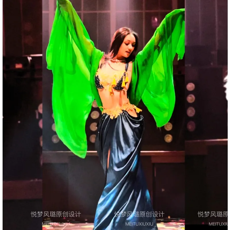 Conjunto de traje de desempenho personalizado para dança do ventre saia longa exótica princesa iniciante ropa de ensayo roupas indianas femininas